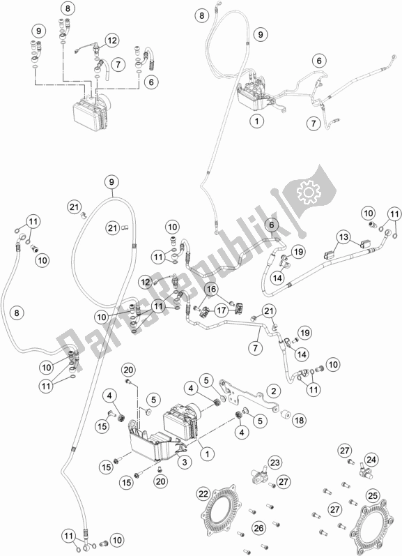 Todas las partes para Sistema Antibloqueo Abs de KTM 690 Enduro R US 2017