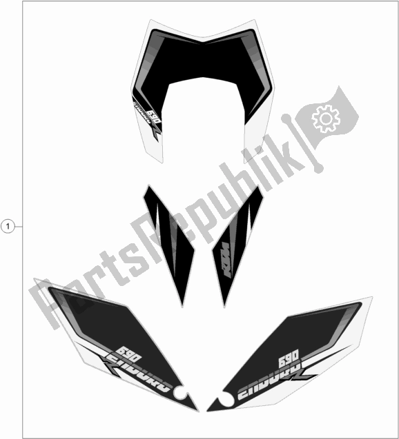 All parts for the Decal of the KTM 690 Enduro R US 2017