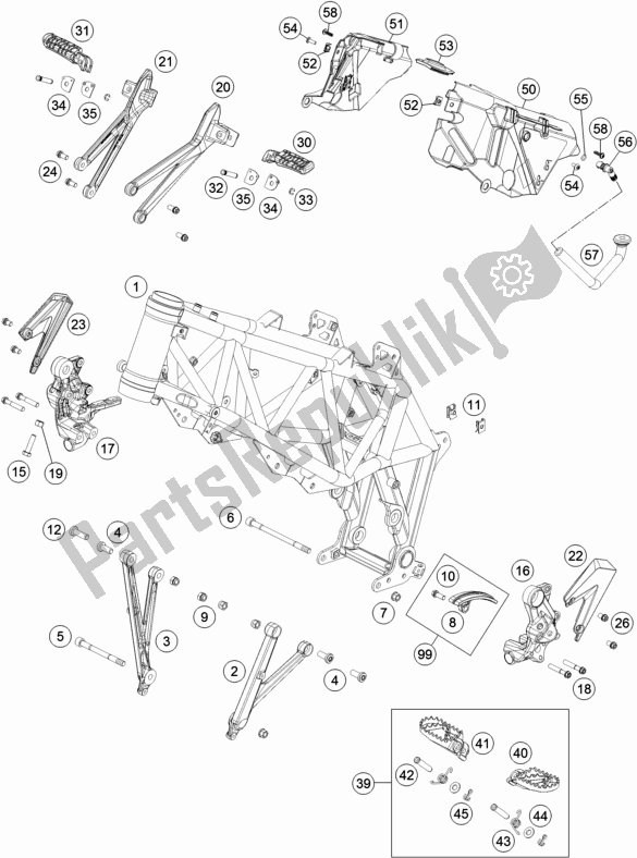 Tutte le parti per il Telaio del KTM 690 Enduro R US 2017