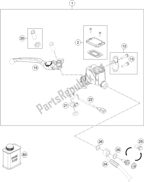 Todas las partes para Front Brake Control de KTM 690 Enduro R US 2017