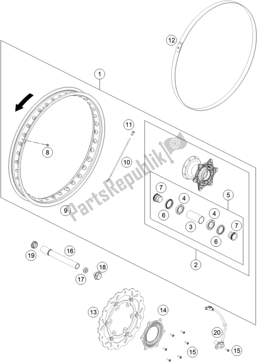 Toutes les pièces pour le Roue Avant du KTM 690 Enduro R US 2017