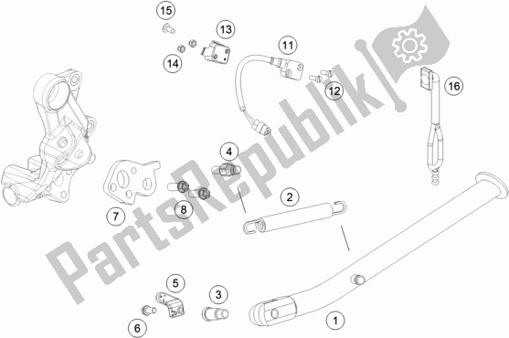 Tutte le parti per il Cavalletto Laterale / Centrale del KTM 690 Enduro R US 2017