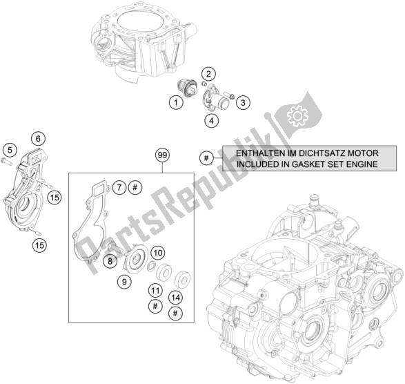 Wszystkie części do Pompa Wodna KTM 690 Enduro R US 2017