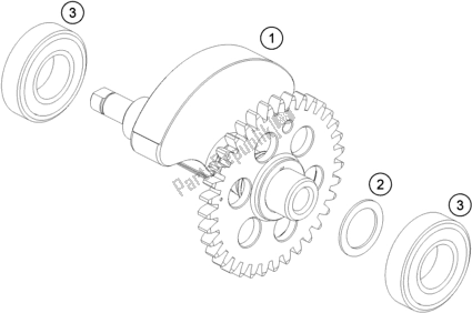 All parts for the Balancer Shaft of the KTM 690 Enduro R US 2018