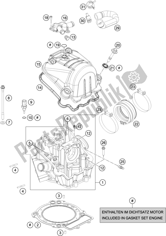 Tutte le parti per il Testata del KTM 690 Enduro R US 2018