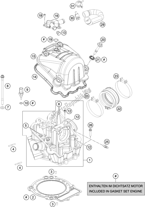 Tutte le parti per il Testata del KTM 690 Enduro R US 2018