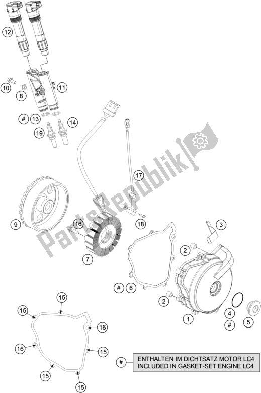 Todas las partes para Sistema De Encendido de KTM 690 Enduro R US 2018