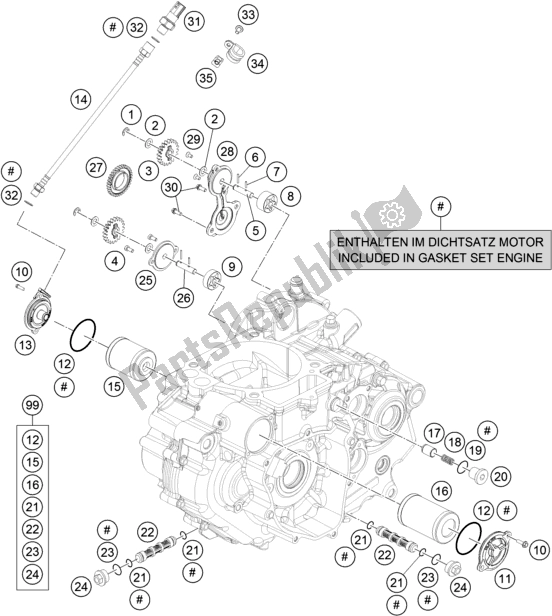 Toutes les pièces pour le Système De Lubrification du KTM 690 Enduro R US 2018