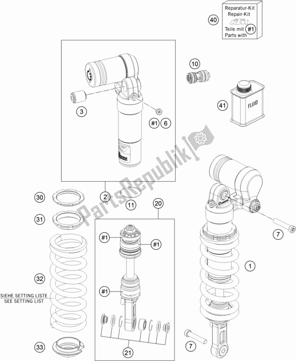 Tutte le parti per il Ammortizzatore del KTM 690 Enduro R US 2018