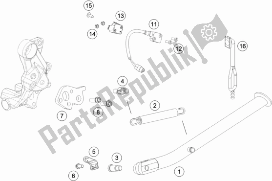 Toutes les pièces pour le Béquille Latérale / Centrale du KTM 690 Enduro R US 2018