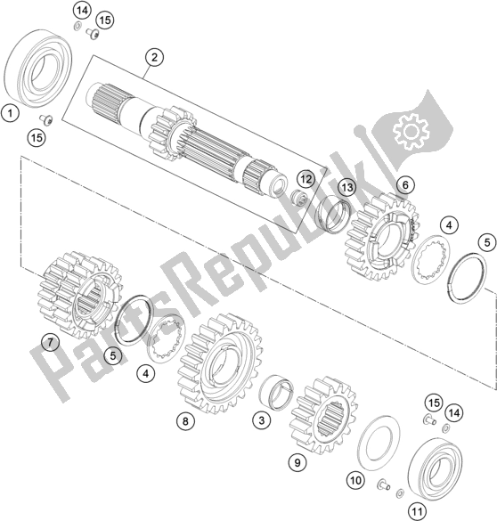 Tutte le parti per il Trasmissione I - Albero Principale del KTM 690 Enduro R US 2018