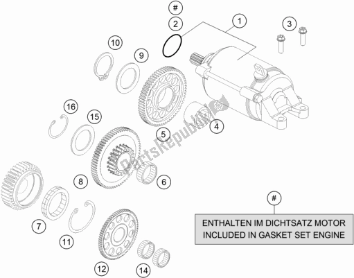 All parts for the Electric Starter of the KTM 690 Enduro R US 2019