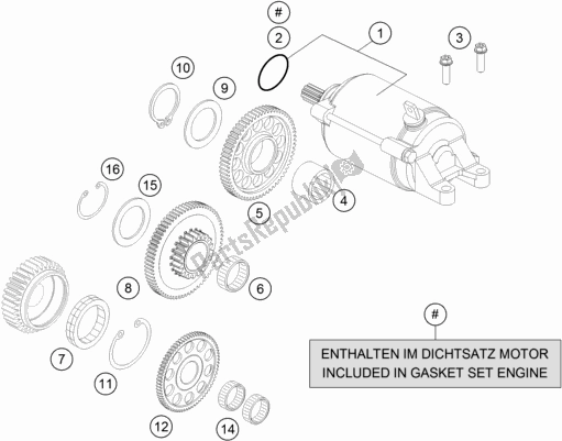 Wszystkie części do Rozrusznik Elektryczny KTM 690 Enduro R US 2019