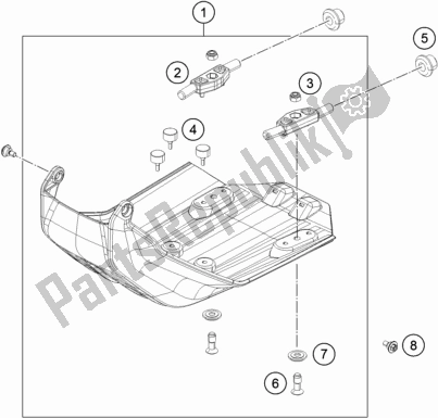 All parts for the Engine Guard of the KTM 690 Enduro R US 2019