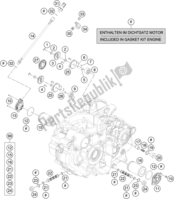 Alle onderdelen voor de Smeersysteem van de KTM 690 Enduro R US 2019