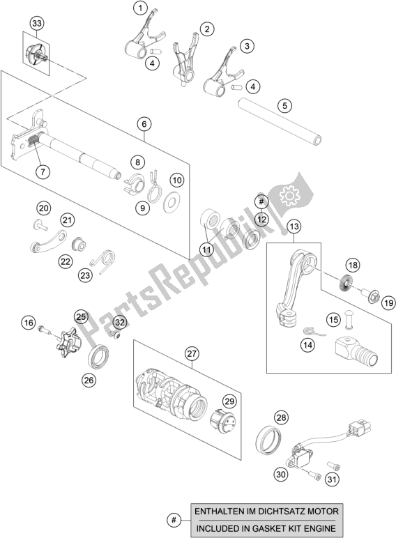 Alle onderdelen voor de Schakelmechanisme van de KTM 690 Enduro R US 2019