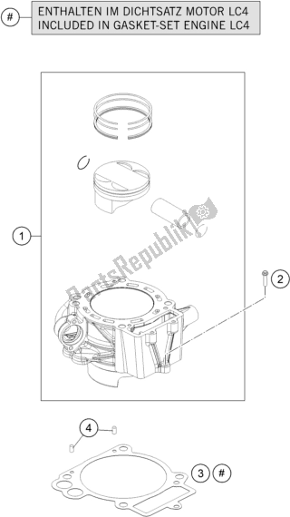 All parts for the Cylinder of the KTM 690 Enduro R US 2020