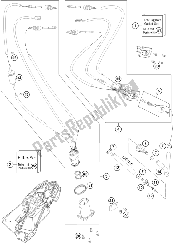 Alle onderdelen voor de Benzine Pomp van de KTM 690 Enduro R US 2020