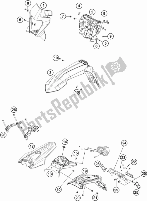 Toutes les pièces pour le Masque, Ailes du KTM 690 Enduro R US 2020