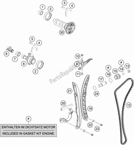 Toutes les pièces pour le Commande De Synchronisation du KTM 690 Enduro R US 2020