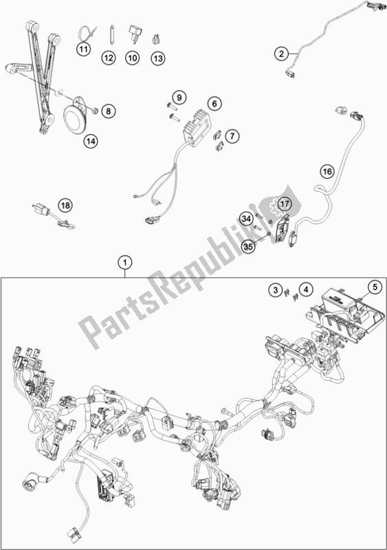 Toutes les pièces pour le Faisceau De Câblage du KTM 690 Enduro R US 2020