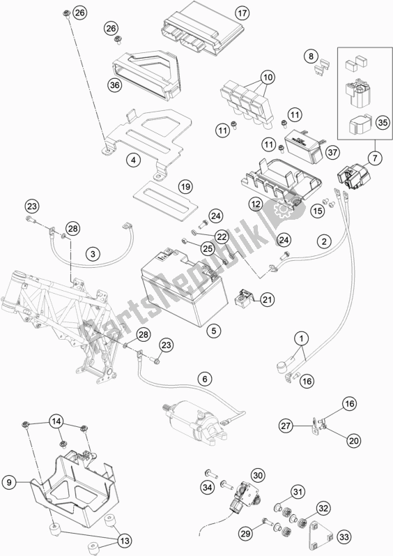 Tutte le parti per il Batteria del KTM 690 Enduro R US 2021