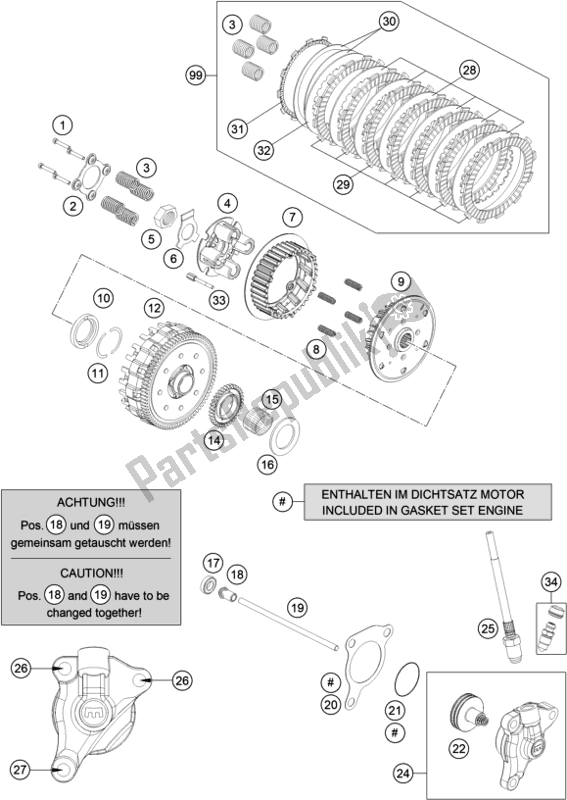 Tutte le parti per il Frizione del KTM 690 Enduro R US 2021