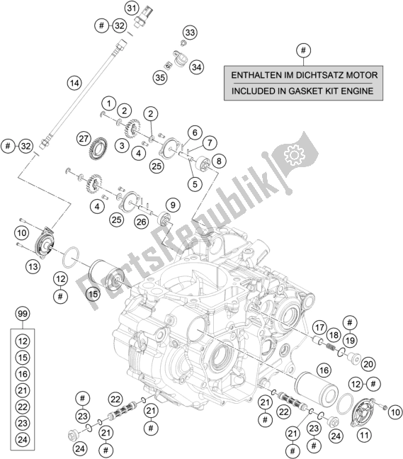 Toutes les pièces pour le Système De Lubrification du KTM 690 Enduro R US 2021