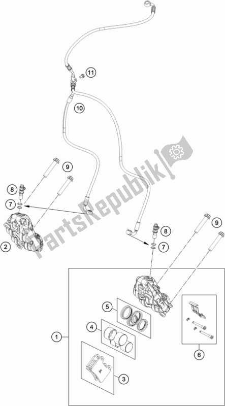 Toutes les pièces pour le étrier De Frein Avant du KTM 790 Adventure,orange-IKD 2021