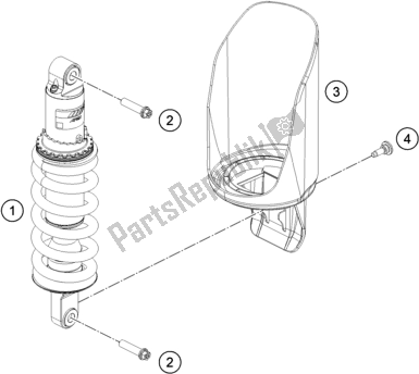 All parts for the Shock Absorber of the KTM 790 Adventure,orange 2021