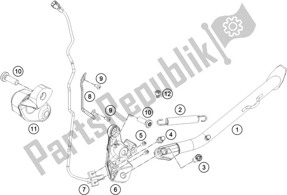 Toutes les pièces pour le Béquille Latérale / Centrale du KTM 790 Adventure,orange 2021