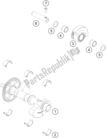 All parts for the Balancer Shaft of the KTM 790 Adventure,orange-ckd W/O Engine 2021