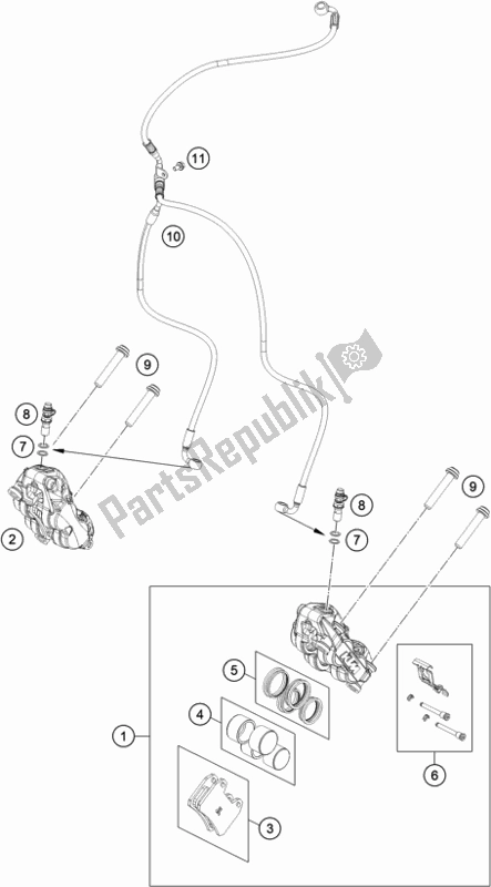 Toutes les pièces pour le étrier De Frein Avant du KTM 790 Adventure,orange EU 2019