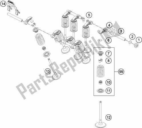 Todas las partes para Accionamiento De Válvula de KTM 790 Adventure,orange EU 2019