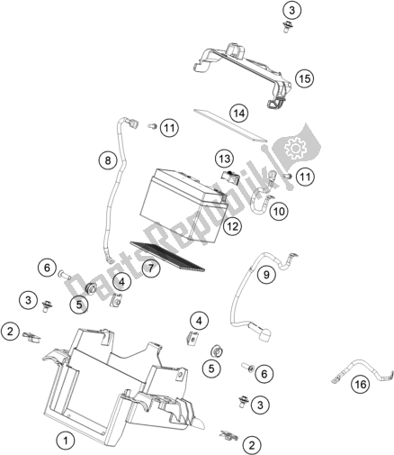 Tutte le parti per il Batteria del KTM 790 Adventure,orange EU 2020