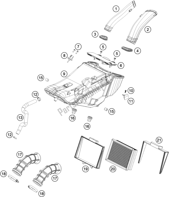 Tutte le parti per il Filtro Dell'aria del KTM 790 Adventure,orange US 2019