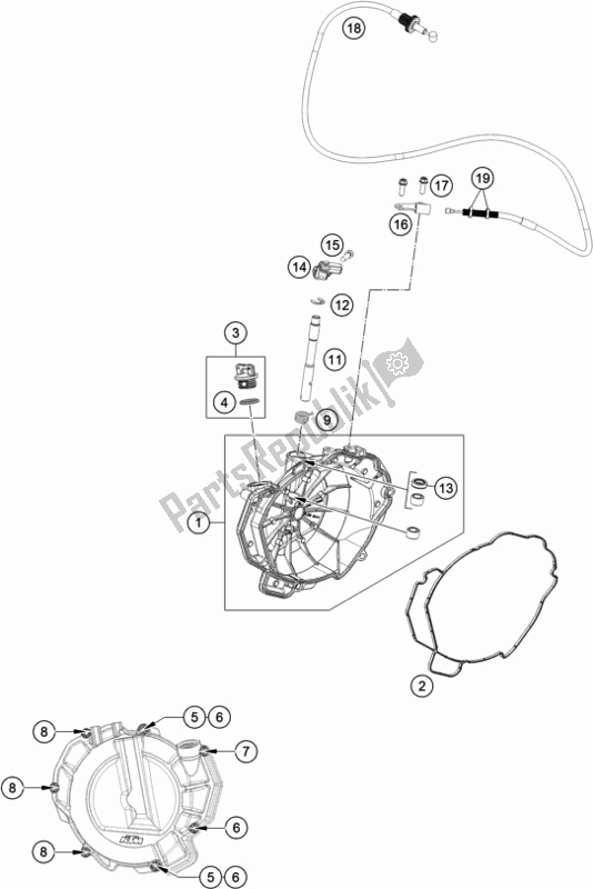 Todas las partes para Tapa Del Embrague de KTM 790 Adventure,orange US 2019
