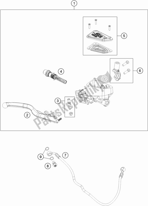 Tutte le parti per il Front Brake Control del KTM 790 Adventure,orange US 2019