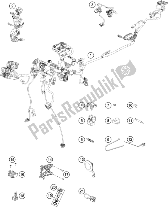 All parts for the Wiring Harness of the KTM 790 Adventure,orange US 2019