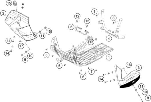 All parts for the Engine Guard of the KTM 790 Adventure,orange US 2020