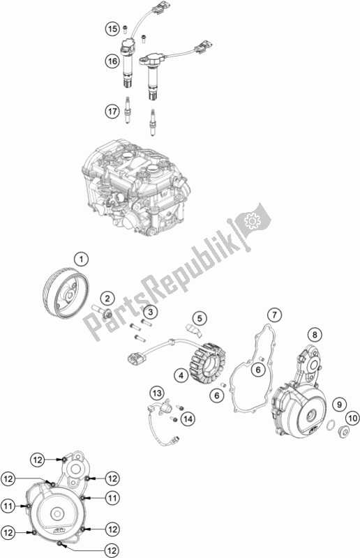 All parts for the Ignition System of the KTM 790 Adventure,orange US 2020