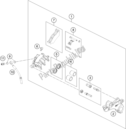 All parts for the Rear Brake Caliper of the KTM 790 Adventure,orange US 2020