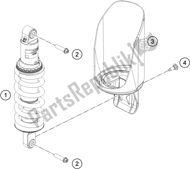 All parts for the Shock Absorber of the KTM 790 Adventure,orange US 2020