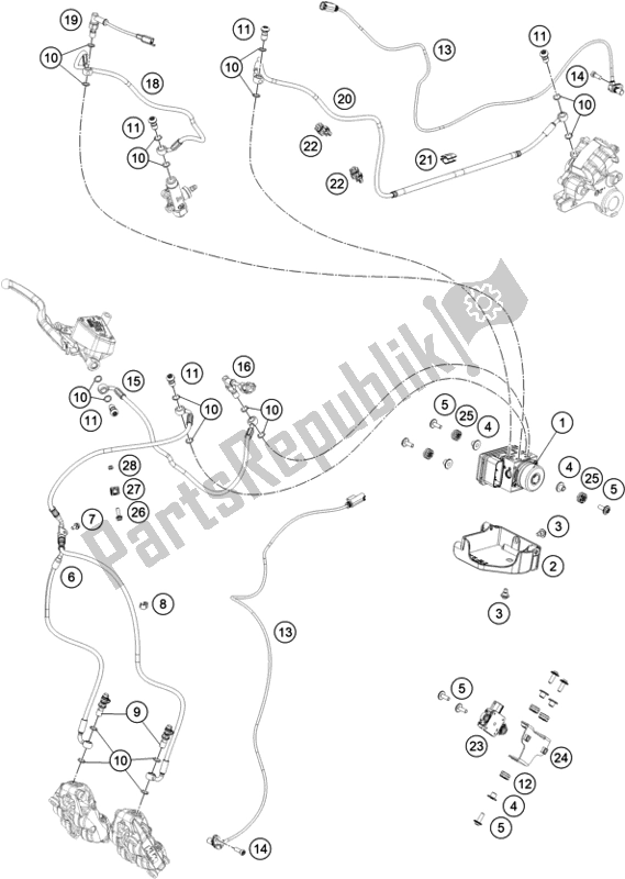 Todas las partes para Sistema Antibloqueo Abs de KTM 790 Adventure R-CKD 2021