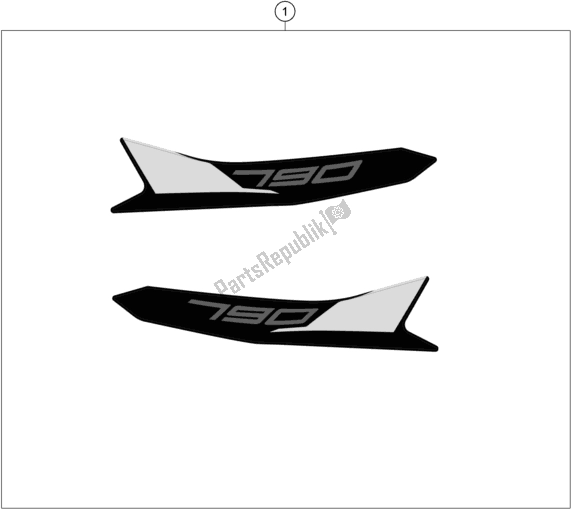 All parts for the Decal of the KTM 790 Adventure R-CKD 2021