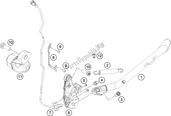 Toutes les pièces pour le Béquille Latérale / Centrale du KTM 790 Adventure R-CKD 2021