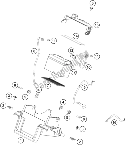 Tutte le parti per il Batteria del KTM 790 Adventure R-CKD W/O Engine 2021