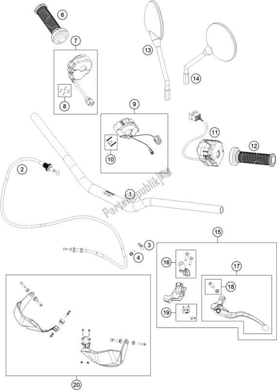 Todas las partes para Manillar, Controles de KTM 790 Adventure R-CKD W/O Engine 2021