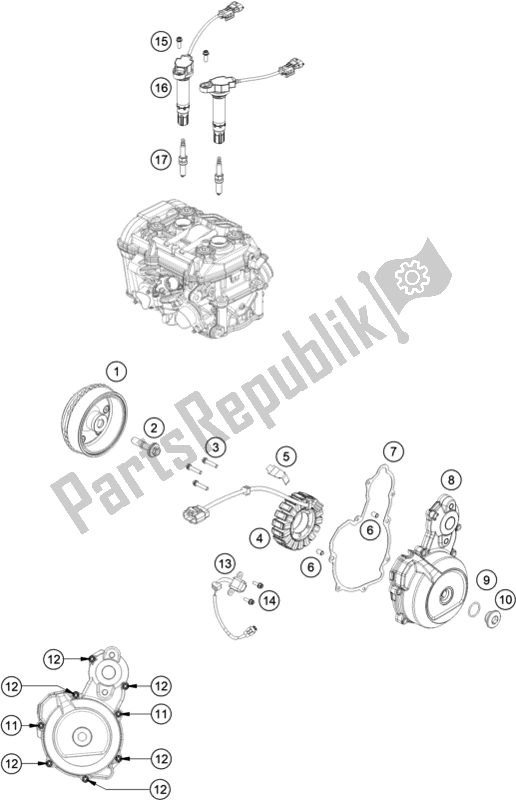 Tutte le parti per il Sistema Di Accensione del KTM 790 Adventure R-CKD W/O Engine 2021