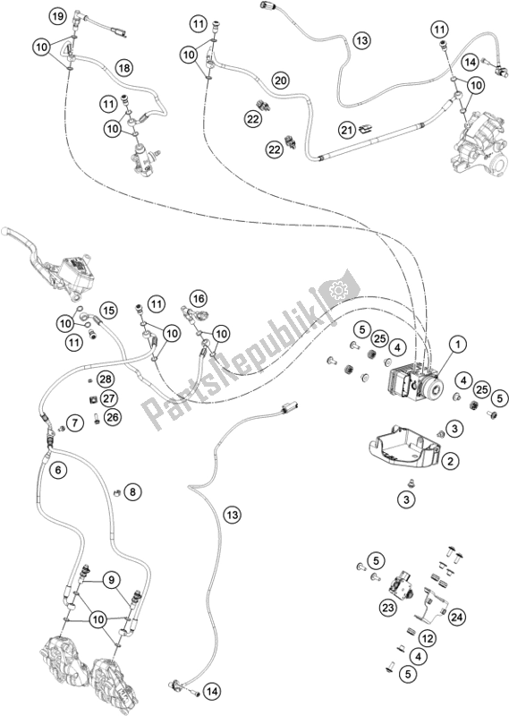 Alle onderdelen voor de Antiblokkeersysteem Abs van de KTM 790 Adventure R 2020